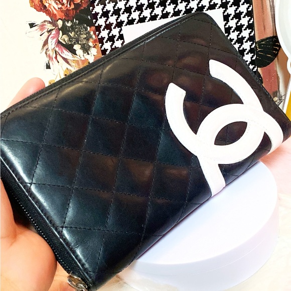 CHANEL Combon Line Lambskin Zip Around Long Wallet Black - Picture 5 of 17
